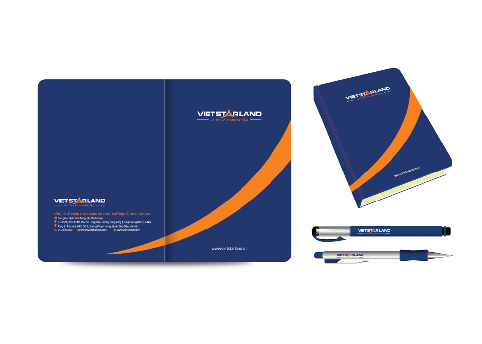 VietstarLand - Thiết kế logo và nhận diện thương hiệu lĩnh vực kinh doanh bất động sản VietstarLand